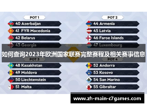 如何查询2023年欧洲国家联赛完整赛程及相关赛事信息